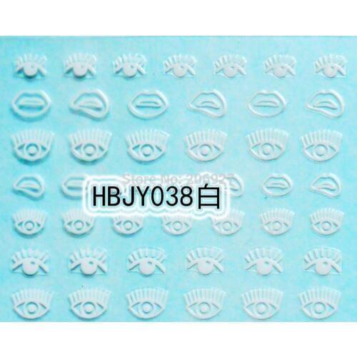 2PCS HBJY038-White Nail Art Cute Eye Sticker Nail Art Sticker