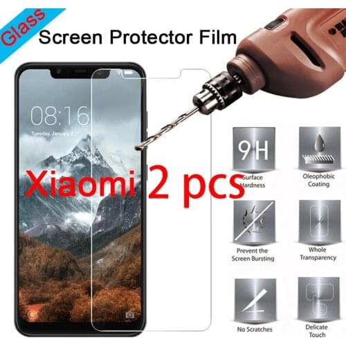 2pcs! 9H HD Toughed Tempered Glass Screen Protector for Xiaomi Mi 9T 9 SE 8 Pro Lite 6 Protective Glass on Xiaomi Mi 5C 5S Plus