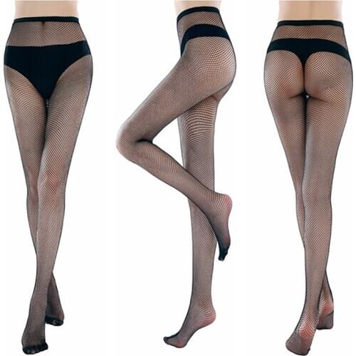 2020 Sexy Fishnet Stockings Women Mesh Stocking Sexy Pantyhose Nylon Tights Ladies Black Long Stockings Over the Knee Socks