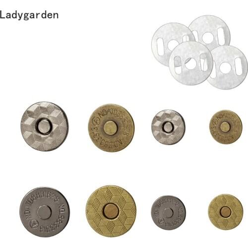 5Sets Magnetic Snap Fasteners Clasps Buttons Handbag Purse Wallet Sewing Leather DIY 14mm 18mm Buckles Metal Snap Button