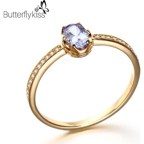 BK Natural Crystal Topaz Rings For Women Girl Wedding Engagement 925 Sterling Silver Vintage Oval Blue Gem Zircon Jewelry