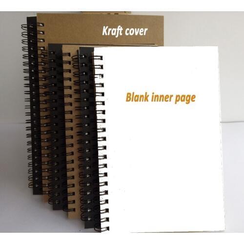 Sketchbook Diary for Drawing Painting Soft Cover Paper Sketch Memo Pad blank page Notebook Office Retro Kraft Spiral Binding