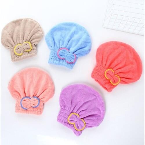 Microfibre Quick Hair Drying Bath Spa Bowknot Wrap Towel Hat Cap For Bath Bathroom Accessories