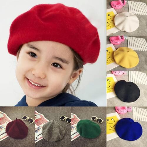 Toddler Baby Girls Hats Kids Girl Pearly Headgear Warm Beret Hat 2019 Autumn Winter Elegant Girls Children Caps Berets
