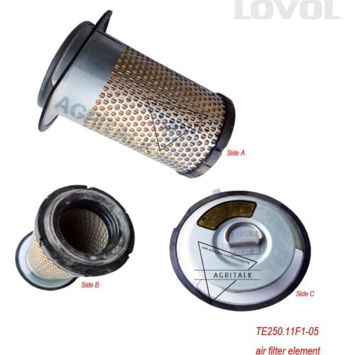 Air cleaner filter element for Foton Lovol FT250 FT254 tractor, part number: TE250.11F1-05