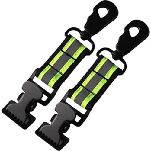 Fluorescent Green Reflective Strip Nylon Webbing Fire Work Glove Clip Glove Strap