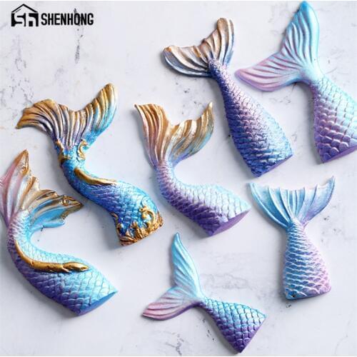 Mermaid Tail Sea Fondant Mold For Cake Decorating Tools Silicone Mold DIY Baking Chocolate Candy Gumpaste Cake Mould Soap Forms