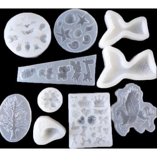 Fish Tree Horse Flower silicone mold DIY resin jewelry necklace lanugo mold resin molds for jewelry