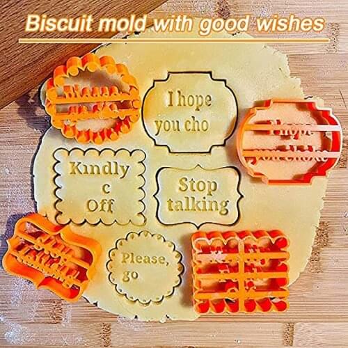 Cookie Molds With Good Wishes Cookie Form with Fun and Irreverent Phrases Cookie Moulds For Baking Biscuit Cutters