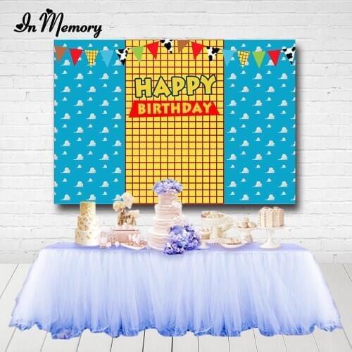 Blue Sky White Clouds Backdrop Toy Custom Photo Booth Background Cartoon Children Birthday Party Decor Candy Dessert Table