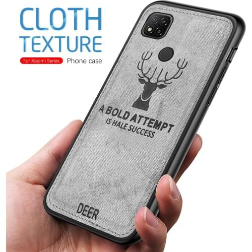 Classic fabric cloth phone case for xiaomi redmi 9 9a 9c soft silicone bumper shockproof coque on xiomi xiome xiaomy redmi 9 a c
