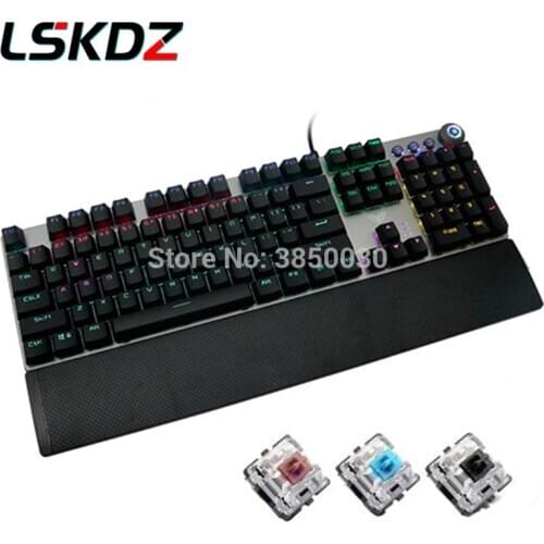AULA Mechanical Keyboard 104 keys Blue Black Switch Gaming Keyboards for Tablet Desktop Russian Hebrew Arabic
