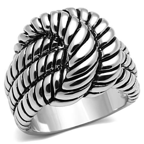 Rhodium Brass Ring with No Stone in No Stone