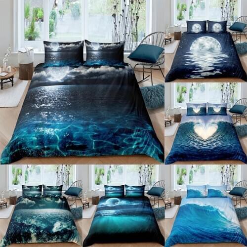 Bedding Set Moon Night View Duvet Cover Set With pillowcase Bedding King Queen Full Double Single Size Bedding Set King Size