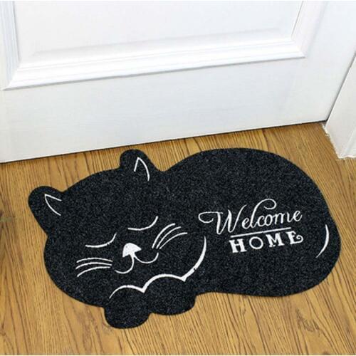 3D Printed Sleeping Cat Doormats Anti-slip Floor Irregular Carpet Welcome Home Sign Mat For Entrance Kitchen Bathroom Mat Rugs