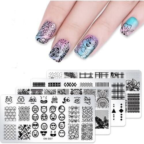 Lace Flower Animal Nail Stamping Plates Marble Image Stamp Templates Geometric Printing Stencil Tools new Arrival