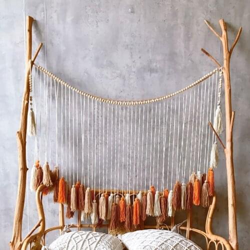 Macrame Patchwork Wall HangingTapestry Curtain Woven Macrame Sofa Tapestry Livingroom Wall Boho Decoration Photograp Background