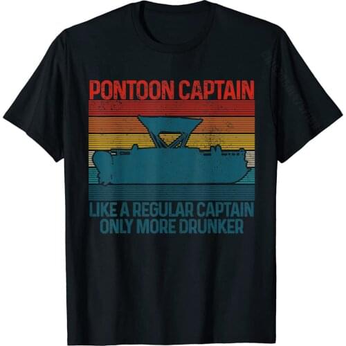 Mens Pontoon Captain Vintage Funny Pontoon Boat Boating Gift T-Shirt Tshirts Tops Shirts Coupons Cotton Custom Fitness Mens