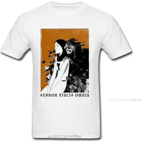 Terror Vincit Omnia Tshirts Mens Tops Shirts Woman T-shirt Skull T Shirt Death Tees Summer White Clothes 100% Cotton Fabric