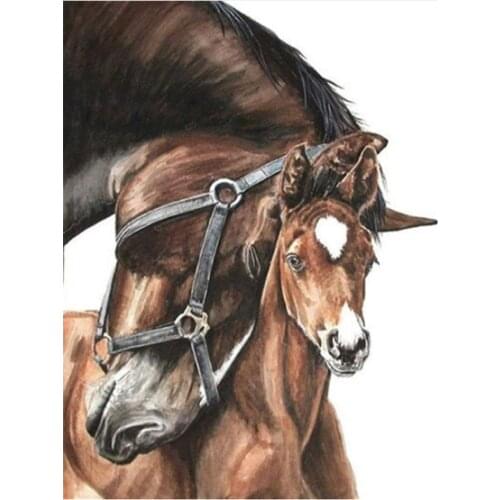 Horse Animal Printed Fabric 11CT Cross-Stitch Embroidery Complete Kit DMC Threads Handicraft Sewing work Hobby Stamped