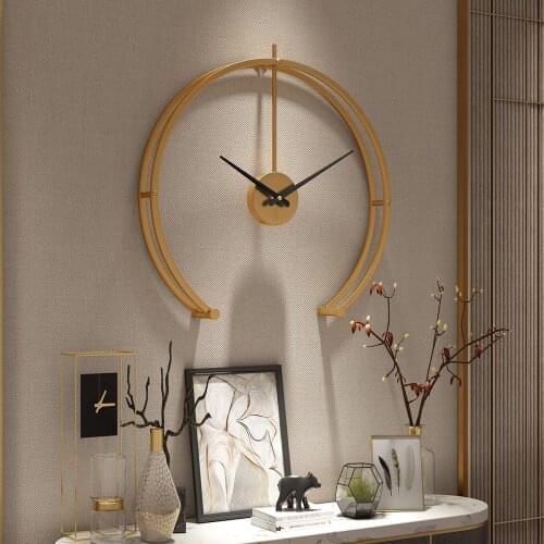 Nordic Wall Art Golden Clock Simplicity Large Wall Clock Battery Operated Modern Design For Living Room Decoration Wedding Gifts