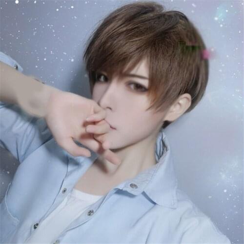 New Anime Love and Producer Bai Qi Short Wig Synthetic Hair Cosplay Prop Party Decor for Men Boy Christmas Gift 1pcs