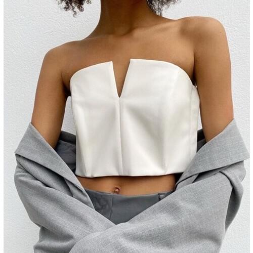 Slit Hot Girl Sexy Jump Di Solid Color Fashion Wrap Chest Vest