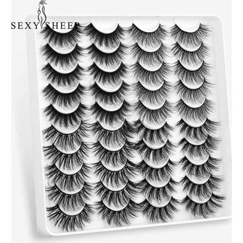 SEXYSHEEP 8/20 pairs 6D Mink Lashes Natural False Eyelashes Dramatic Volume Fake Lashes Makeup Eyelash Extension Silk Eyelashes
