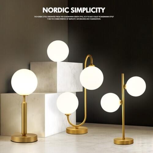 Study Villa Hotel simple and personalized home lamp Nordic soft table lamp round ball warm living room bedroom bedside lamp