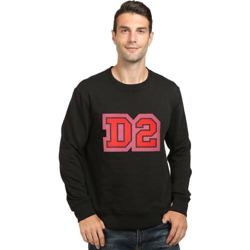 Dsqicond2 D2 letters printing round neck padded Sweatshirts pullover cotton retro loose men and women couple top Sweatshirt
