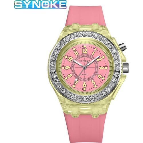 SYNOKE Diamond Quartz Watches Women Sports Silicone Strap Fashion Youth Watch Girl Gift Ladies Watch 2019 reloj hombre lige