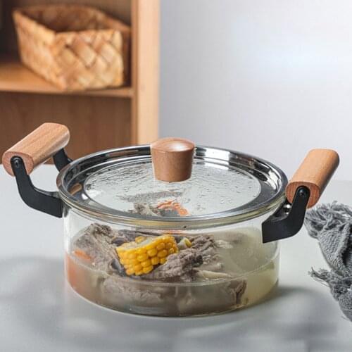 Heat resistant glass household glass pot soup transparent salad instant noodles bowl kitchen pan