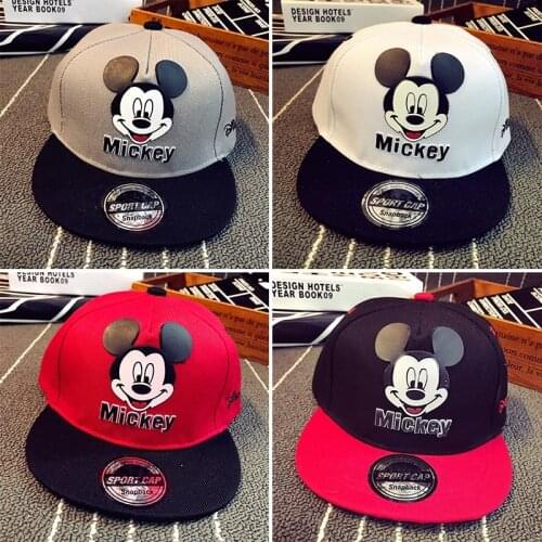 Spring Summer Cartoon Disney Mickey Mouse Baby Sport Adjustable Cute Baseball Caps Children Baby Hip-Hop Hats Boys Girl Snapback