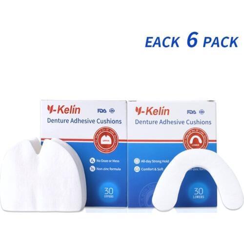Y-Kelin Denture Adhesive Cushion Upper +Lower each 6 packs