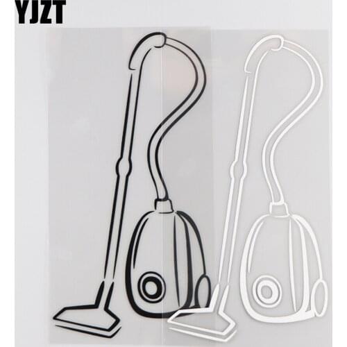 YJZT 8.3×17CM Vacuum Cleaner Fun Vinyl Decal Cartoon Decoration Car Stickers Black/Silver 20D-0115