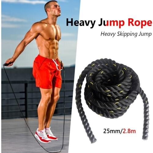 9ft Length 1 inch Diameter Heavy Jump Rope Fitness Weighted Skip Battle Rope Trainers Core Slid Fitness Gliding