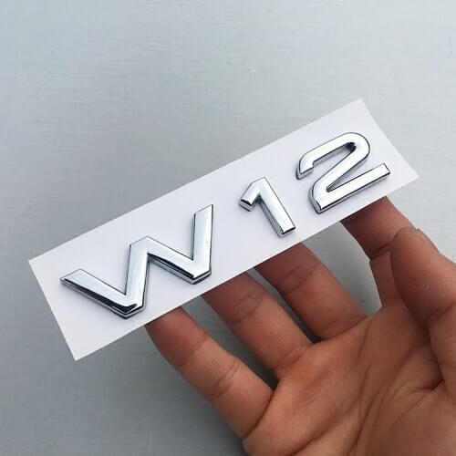 1 Pcs 3D Metal W12 V6T V8T Fender Side Body Emblem Tail Trunk Car Stickers Audi S3 S4 S6 S7 S8 A4L A6L A3 A4 Q5 Q7 Car Styling