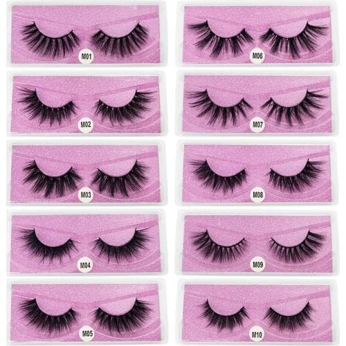 3D Mink Natural Lashes Bulk Clear Lash Boxes Packaging Glitter Purple Backaground Card Case no Logo