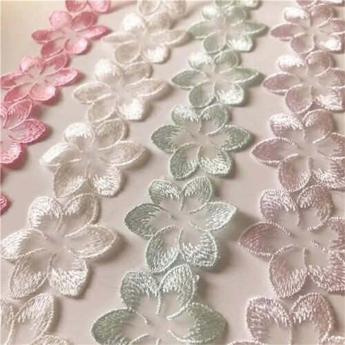 7colors Embroidered Organza Lace Trim Diy Handmade Decoration Wedding Dress Accessories Patches For Clothing V07052006