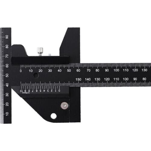 Aluminum Alloy Scale Metric Measure Scribing Ruler Woodworking Marking Tool N58C