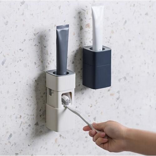 Automatic Toothpaste Dispenser Dust-Proof Toothpaste Holder Wall Mount Toothpaste Squeezer Bathroom Accessories Home Supplies