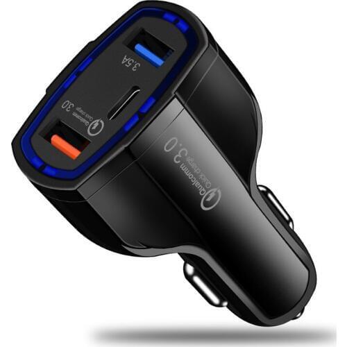 Quick Charge 3.0 Car Charger 5V 3.5A QC3.0 PD Usb Type C Fast Charging Dual Car Mobile Phone Charger For IPhone 7 Samsung Xiaomi