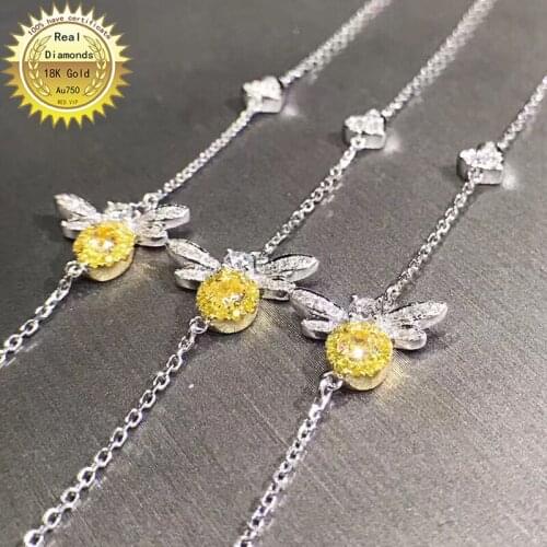 Real 18K gold Bracelet natura 0.23ct diamonds Bracelet B-RA0014