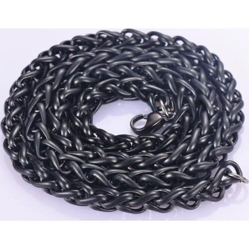 New Stainless Steel Black Mens Neck Chains For Male Stainless Steel Necklaces Keel Chains Fashion Jewelry