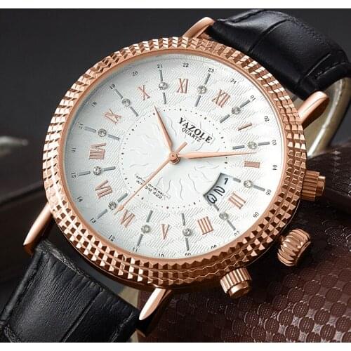 Mens Watches Top Brand Luxury YAZOLE Watch Male Clock Business Mens Wrist Watch Complete Calendar Design Time Relogio Masculino