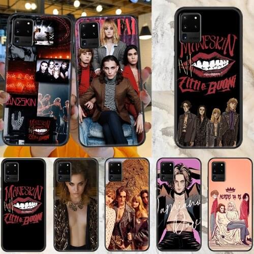 Maneskin Damiano David Phone case For Samsung Galaxy Note 4 8 9 10 20 S8 S9 S10 S10E S20 Plus UITRA Ultra black painting funda
