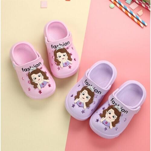 Disney childrens hole shoes boys cartoon indoor baby slippers girls princess frozen sandals