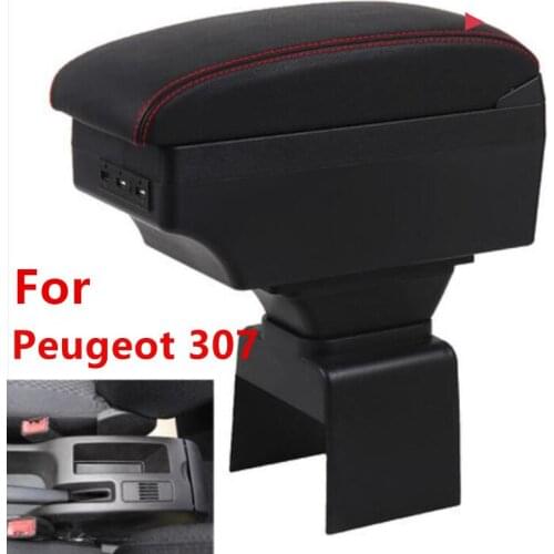 For Peugeot 307 armrest box For Peugeot 307 central Store content box with USB interface