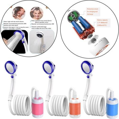 Camping Shower with Rechargeable Battery Shower Head Summer Traveling Camper