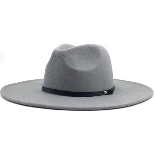 Wool Fedora Hat Hawkins Felt Cap Wide Brim Ladies Trilby Chapeu Feminino Hat Women Men Jazz Church Godfather Sombrero Caps